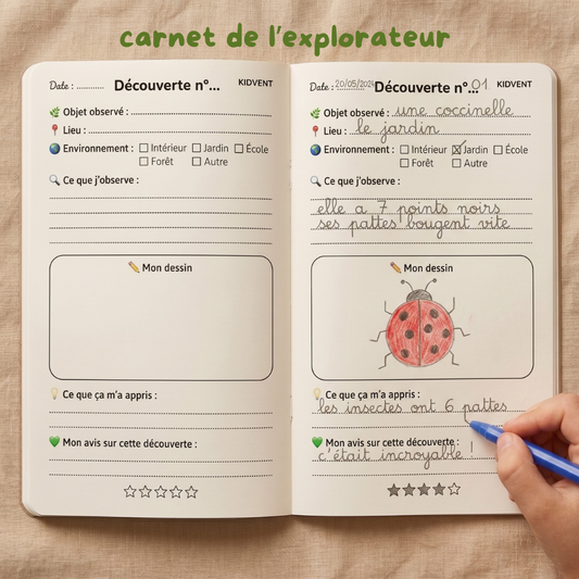 carnet de l'explorateur (notez vos explorations)